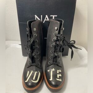 Naturalized Callie Black Vote Lace-up Boots Sz 6.5